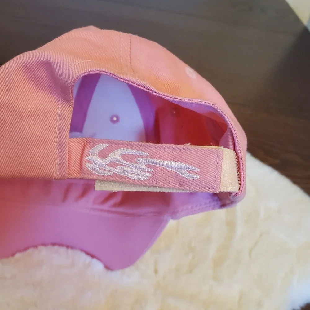 Lot Of 2 Caps Harley Davidson Hot Pink Flame Cap, Rhinestone Skull Cap Both NWOT